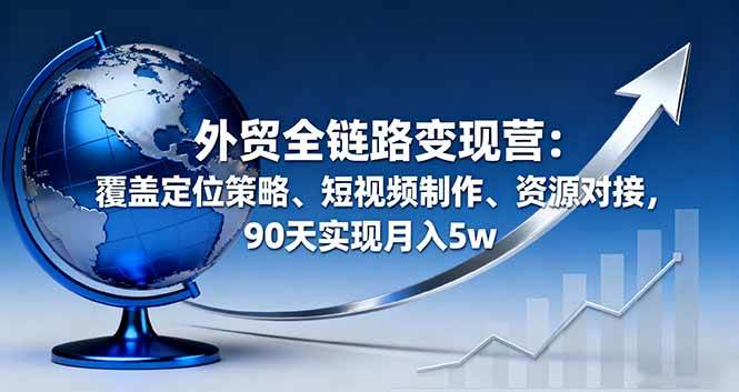 (10.5)外贸全链路变现营：覆盖定位策略、短视频制作、资源对接，90天实现月入5w